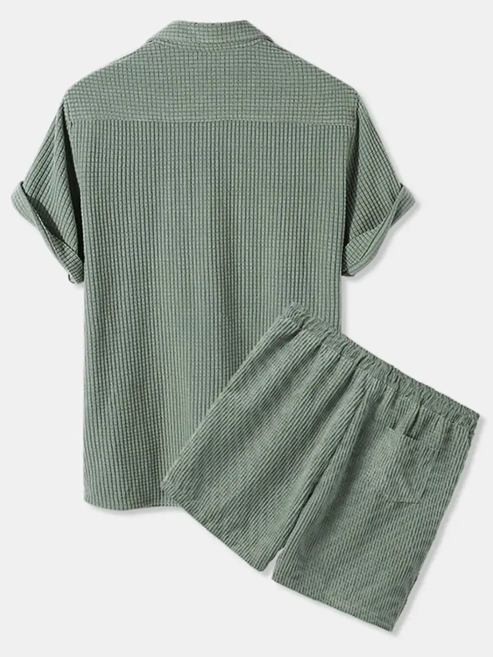 Button Detail Short Sleeve Top And Shorts Set
