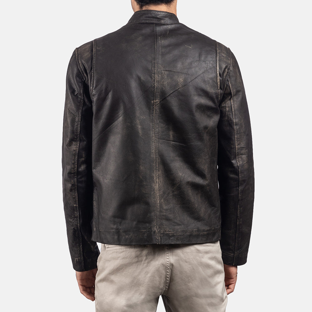 Men's Classic Field Style Biker Leather Jacket