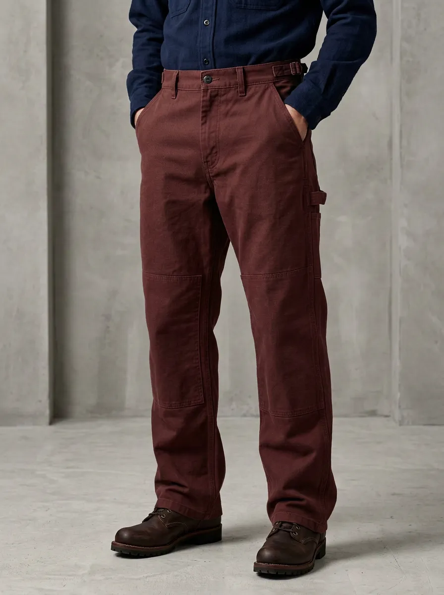 Men's Relaxed Canvas Double-Knee Work Pants