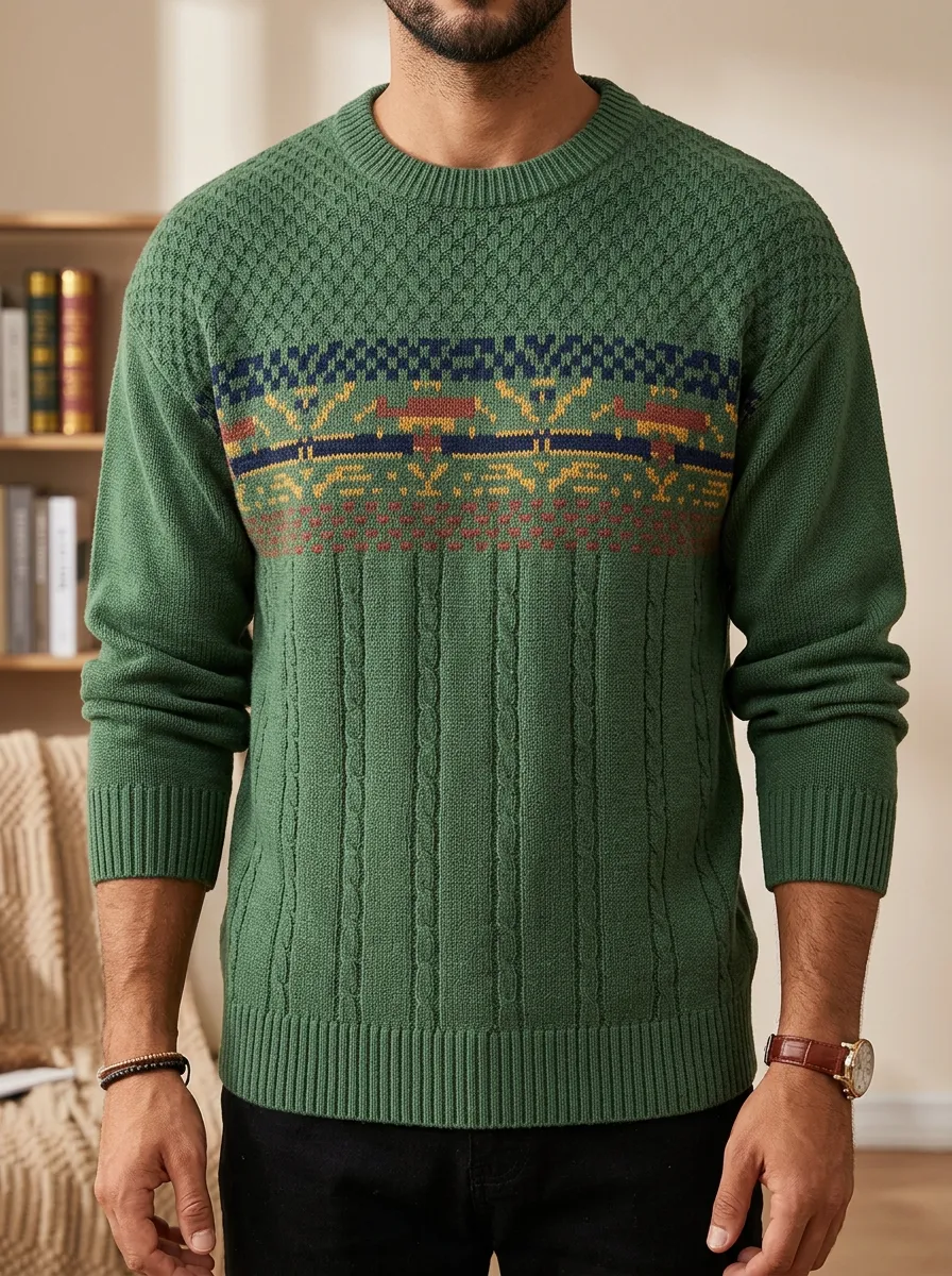 Men's Vintage Geometric Sweater