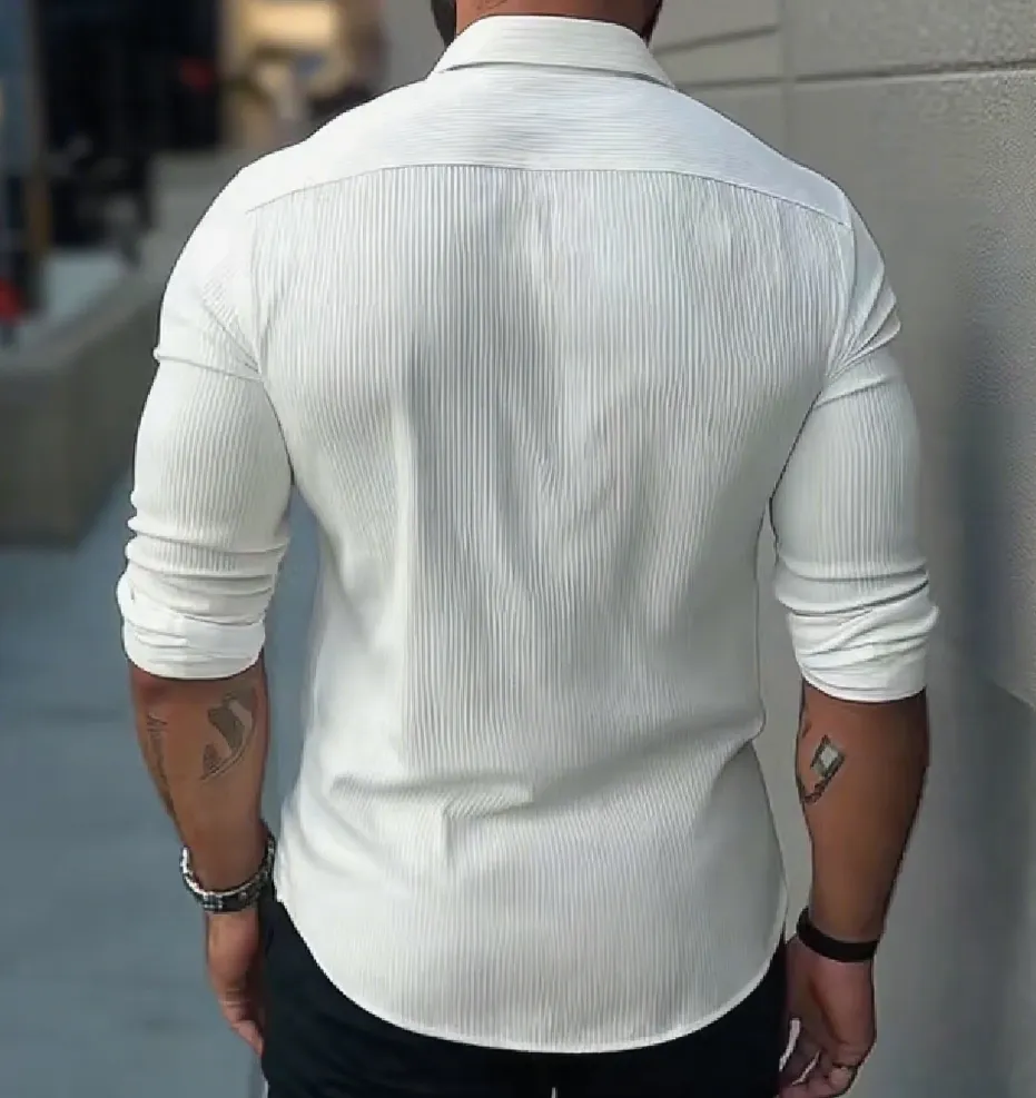 Band Collar Woven Shirt