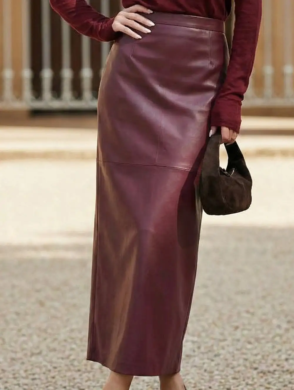 Faux Leather Pencil Skirt