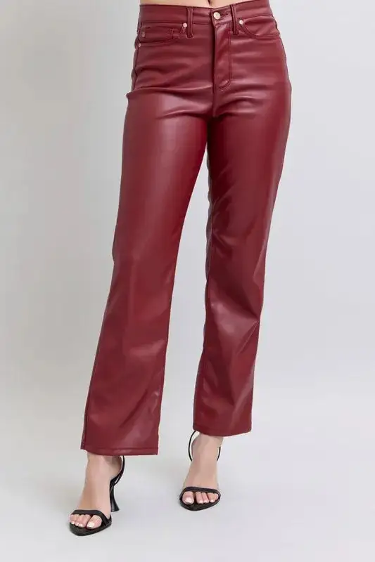 High Waist Faux Leather Pants