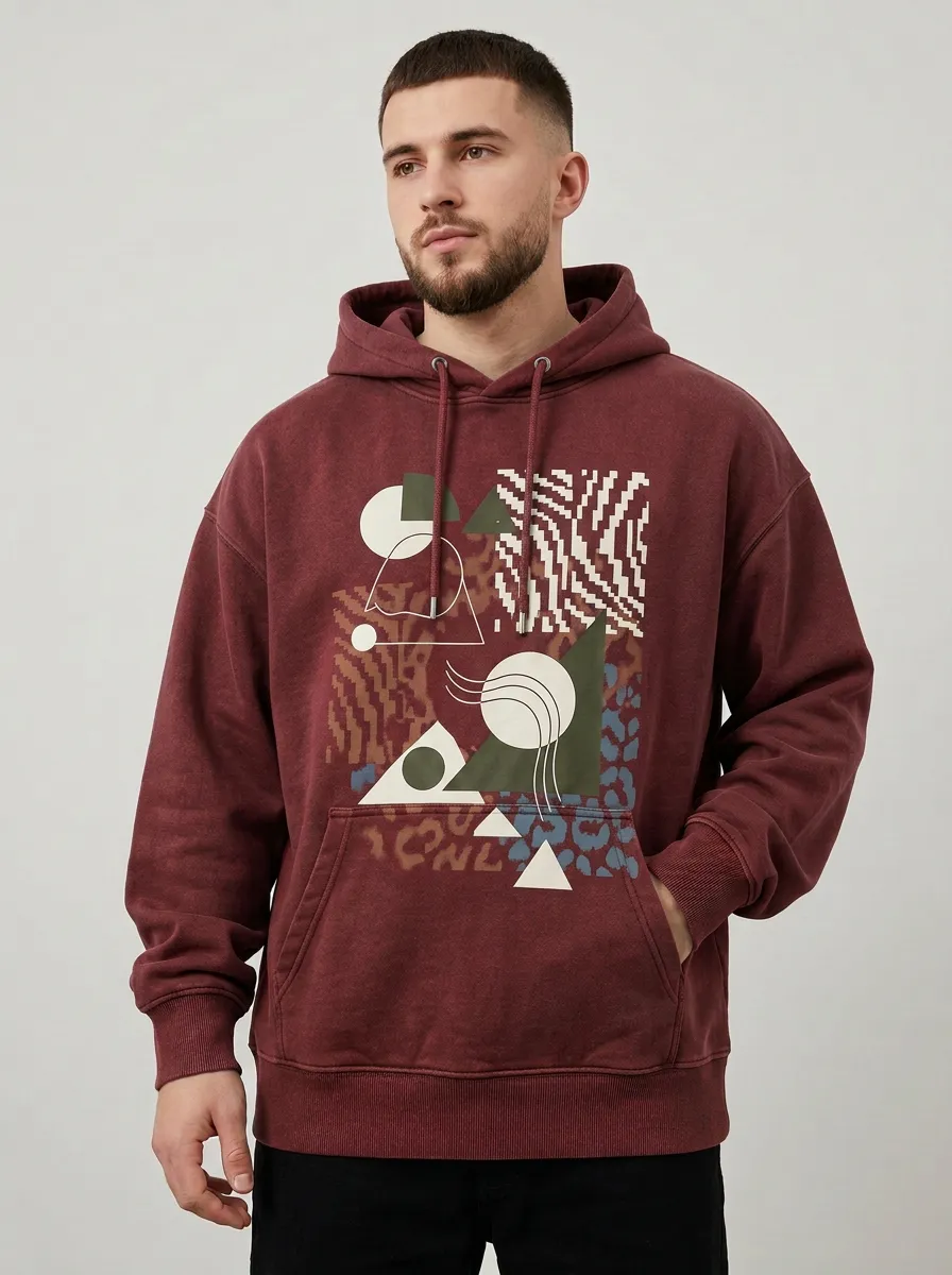 Unisex Abstract Geometric Pattern Hoodie