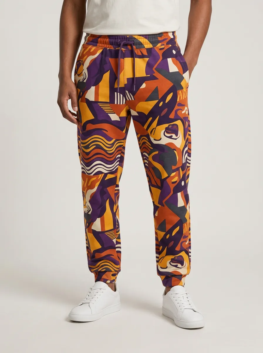 Men's Geometric Drawstring Joggers