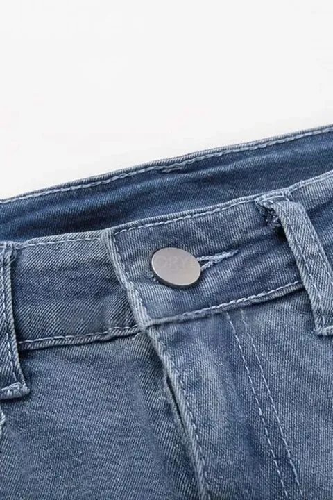 Mid Waist Bootcut Jeans Without Belt