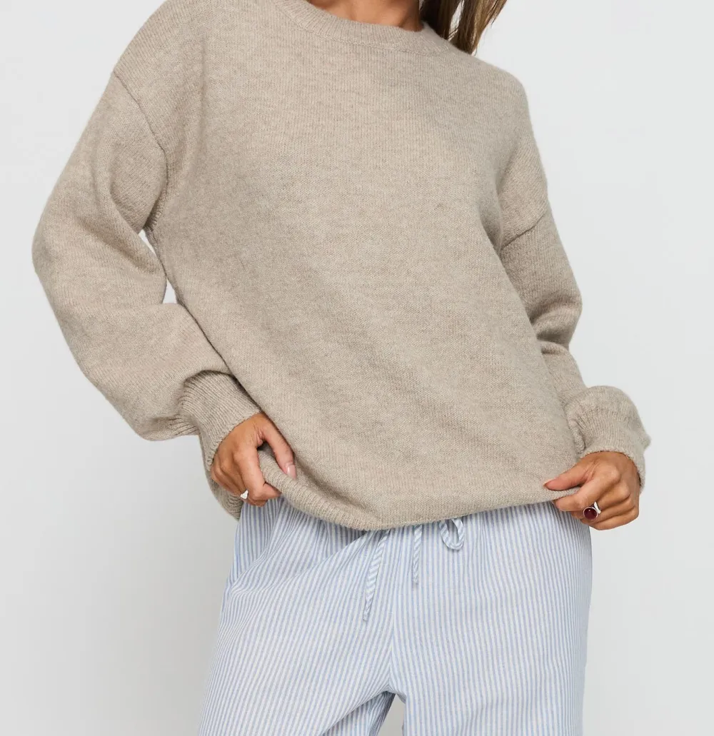 Beige Oversized Knit Sweater