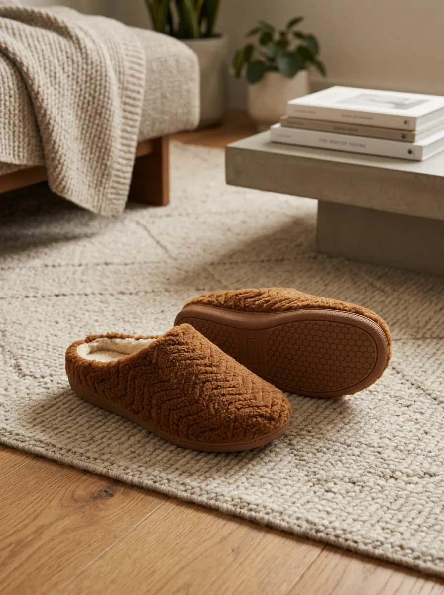 Classic Herringbone Winter Style Unisex Warm Wool Shoes