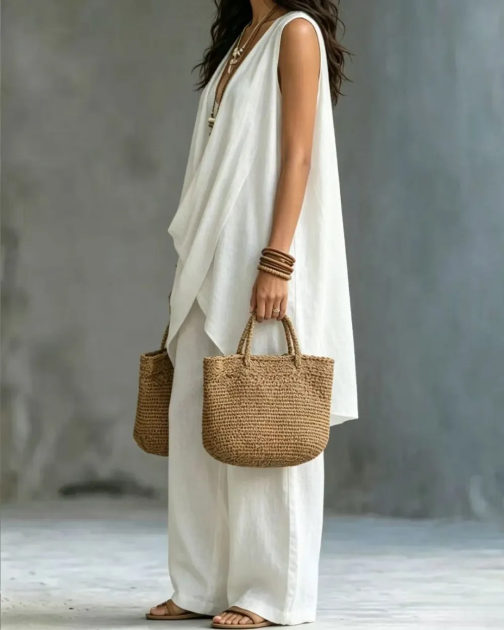 Boho Draped Two-Piece Set