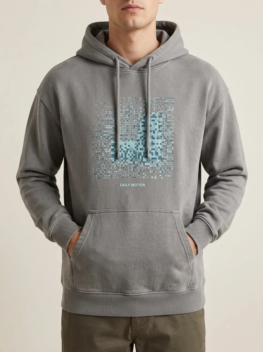 Men's Daily Motion Pixel Art Graphic Print Hoodie