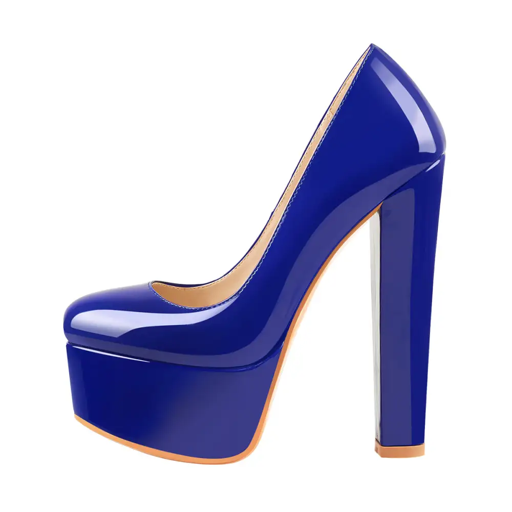 Leopard Pattern Round Toe Platform Chunky Heel Pumps