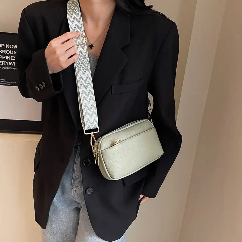 Soft Compact Faux Leather Square Crossbody Bag