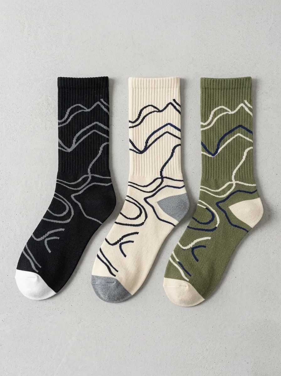 Topographic Abstract Casual Sock Set