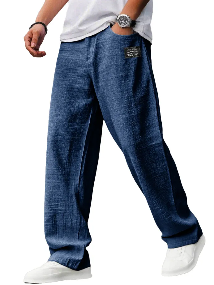 Linen Blend Drawstring Trousers