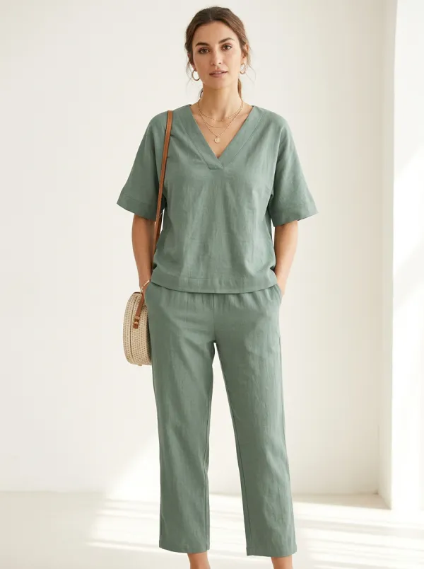 Weekend Women's V-Neck Casual Lounge Set