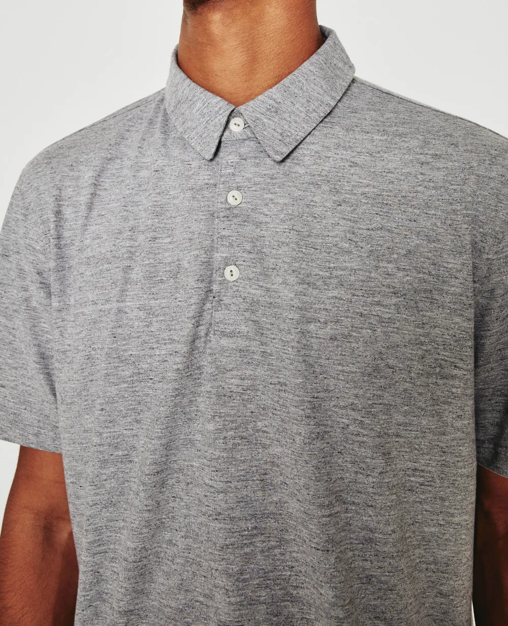 Men's Short Sleeve Self Collar Polo Shirt