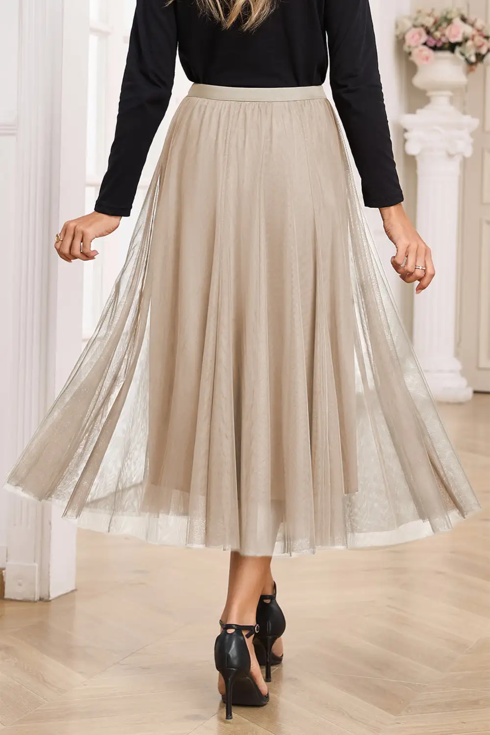 Comfy Flared Mesh Skirt