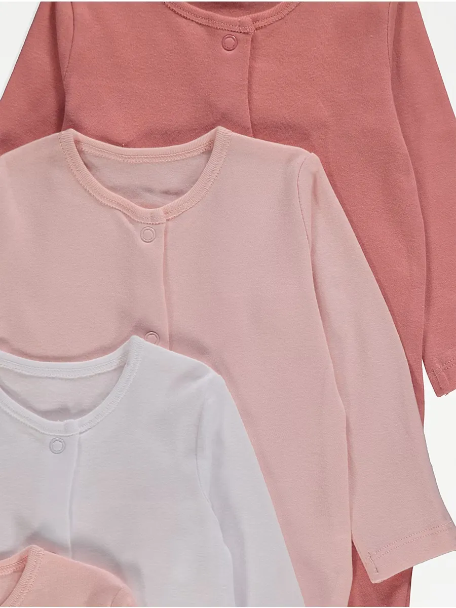 Long Sleeve Sleepsuits 5 Pack