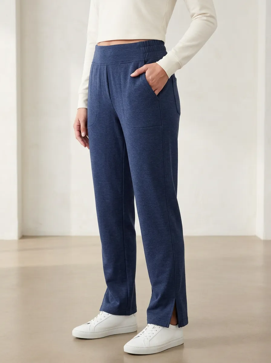 Women's Blue Printed Active Pants