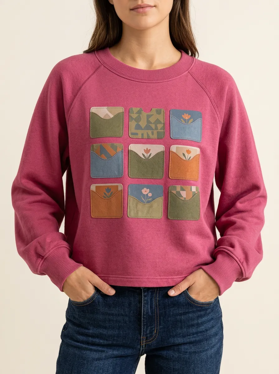 Floral Geometry Grid Women's Printed Hoodie