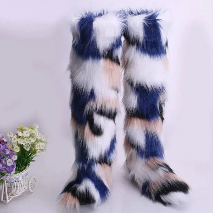 Winter Fuzzy Warm Plush Knee-High Snow Boots