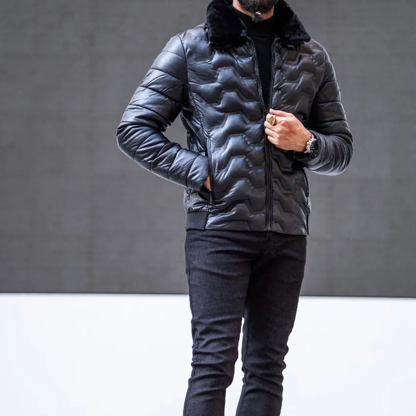 Classic Fur Detail Slim Fit Wool Tailored Coat