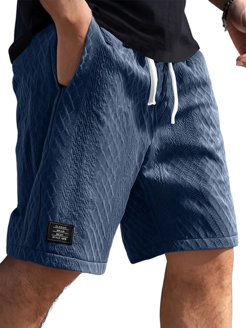 Textured Jacquard Casual Shorts