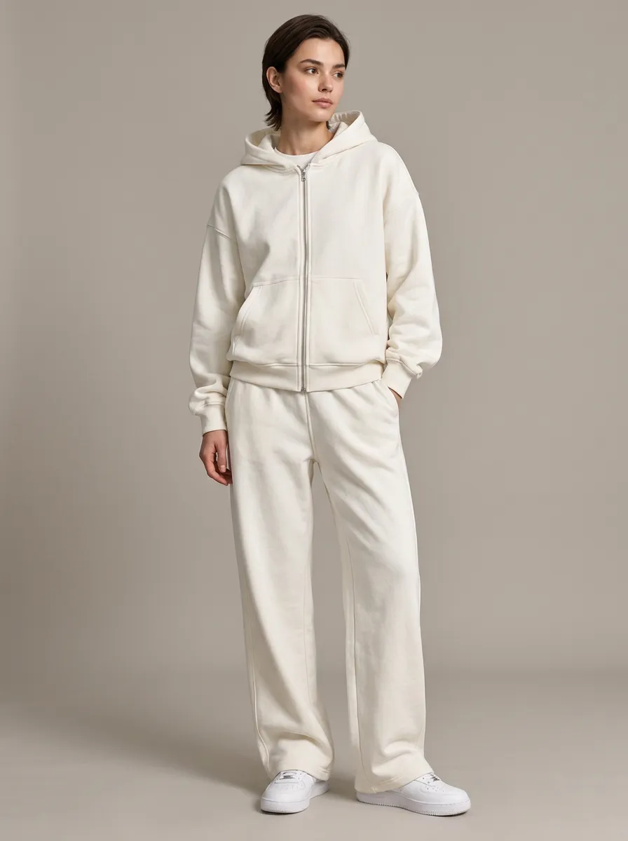 Unisex Zip-Up Hoodie Minimalist Training Day Sport Set