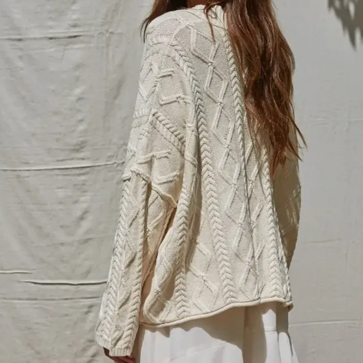 Cable Knit Pocket Cardigan