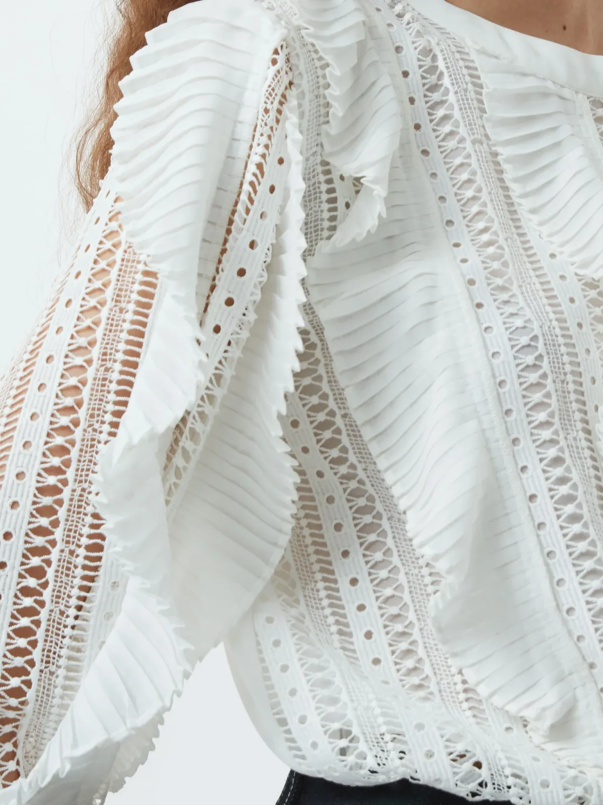 Cotton Sweat-Wicking Art Ruffled Shirt