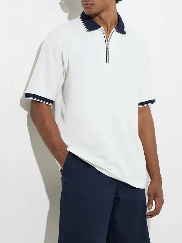 Casual Style Loose Polo T-Shirt