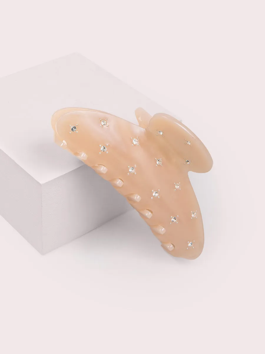 Nude Rhinestone Hair Claw