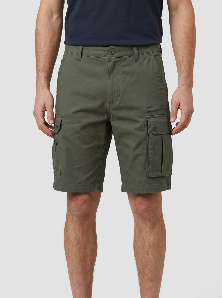Men's Button-Flap Pockets Straight Leg Cargo Shorts
