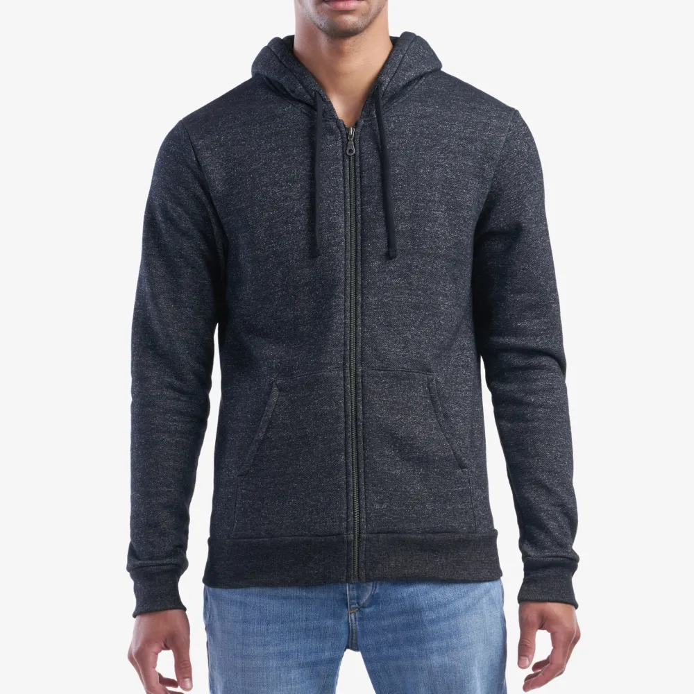 Melange Full-Zip Hooded Sweatshirt