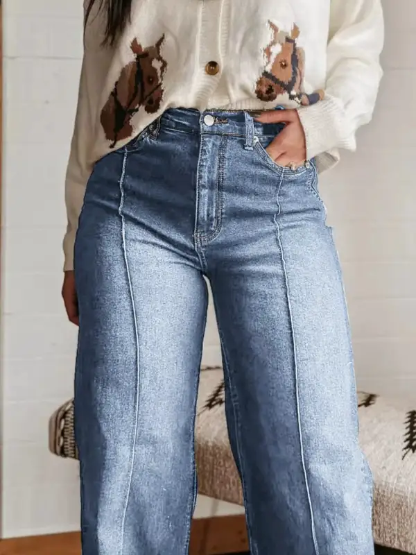 Women' High-Waisted Wide Leg Jeans