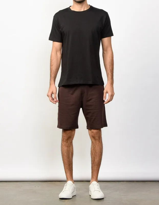Walnut Brown Cotton Terry Shorts
