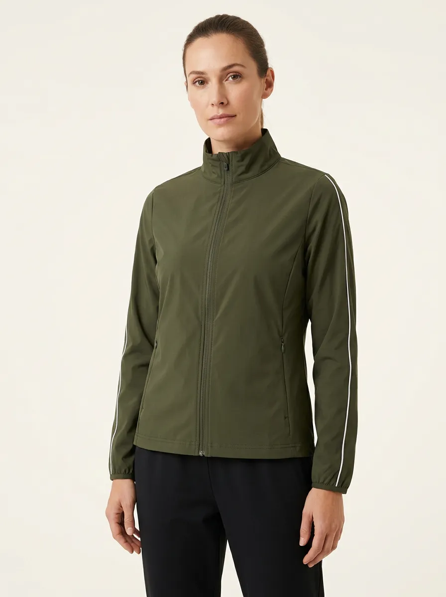 Women's Piping Detail Zip-Up Jacket