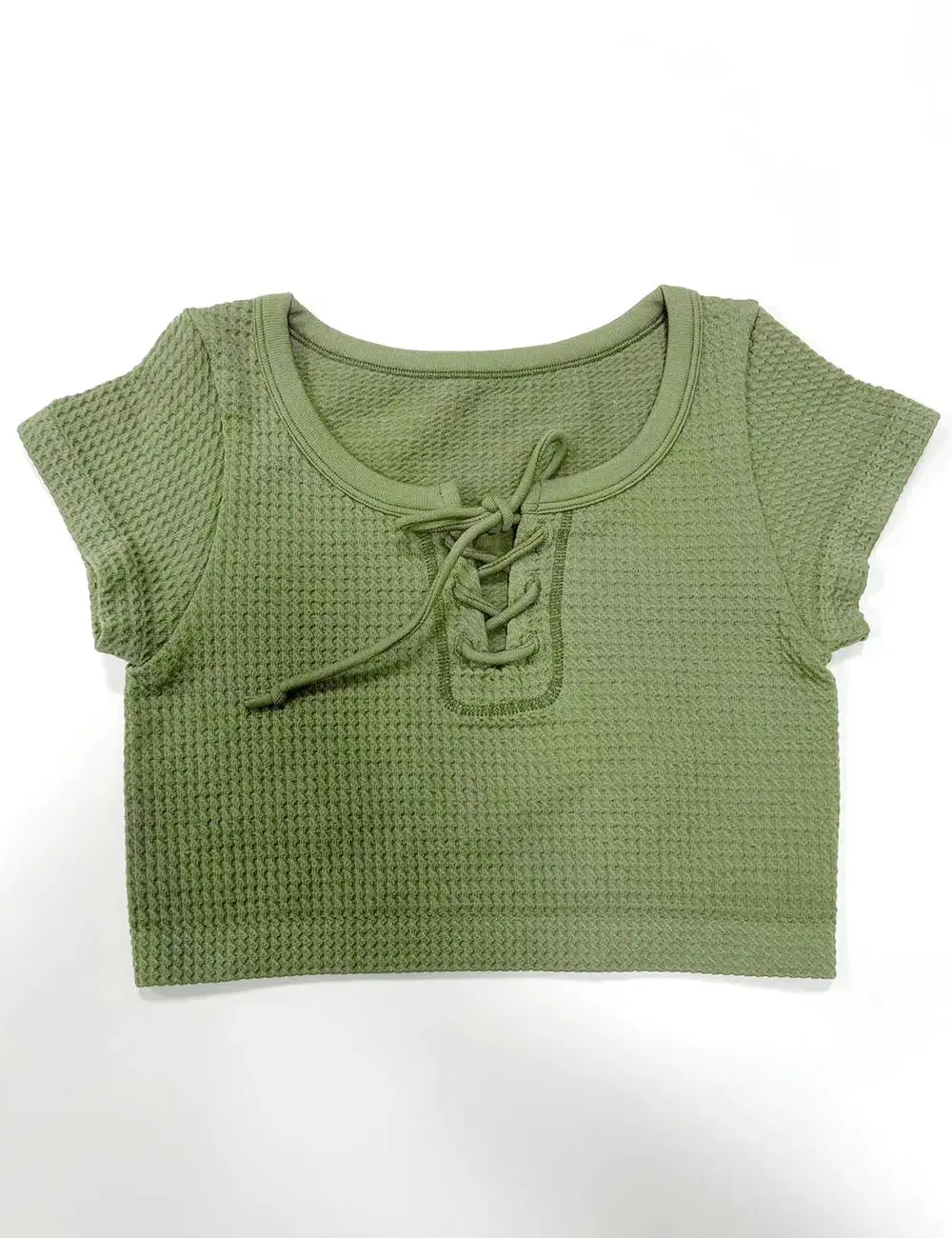 Chic Knit Round Neck Cap Sleeve Crop Top