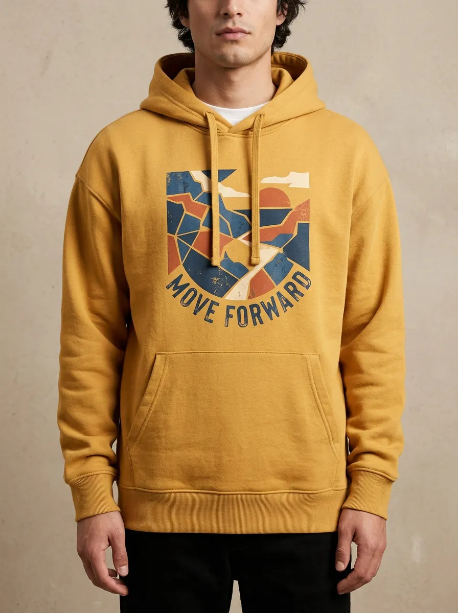Men's Geometric Graphic Drawstring Hoodie