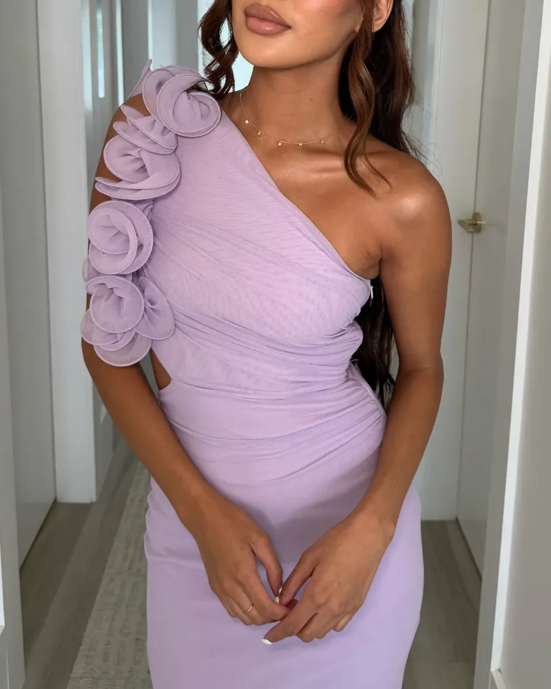 Off Shoulder Ruffled Maxi Dress