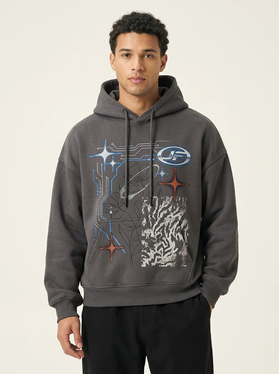 Unisex Y2K Cyberpunk Star Circuit Hoodie