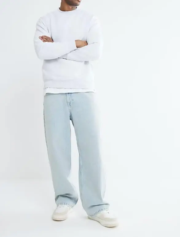 Men's Light Grey Round Neck Sweatshirt