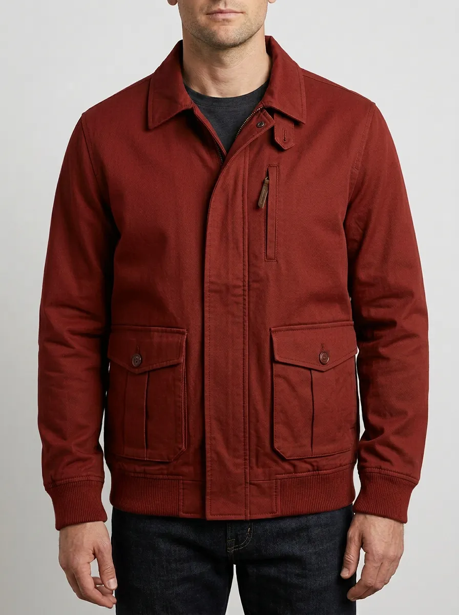 Men's Combat Style Olive Green Utility Outdoor Jacket