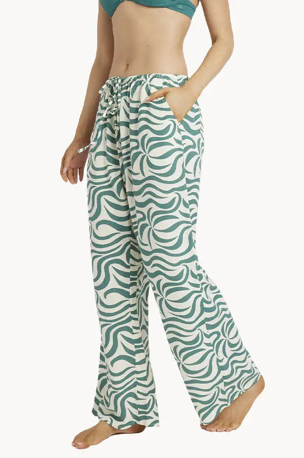 Linen Blend Relaxed Wide Leg Pants
