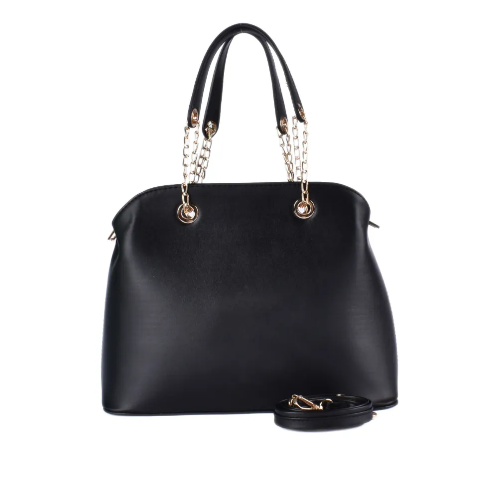Polished Leather Spacious Handbag