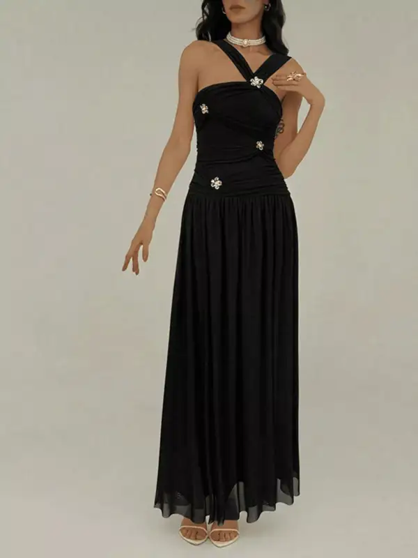 Sleeveless Embellished Maxi Dress