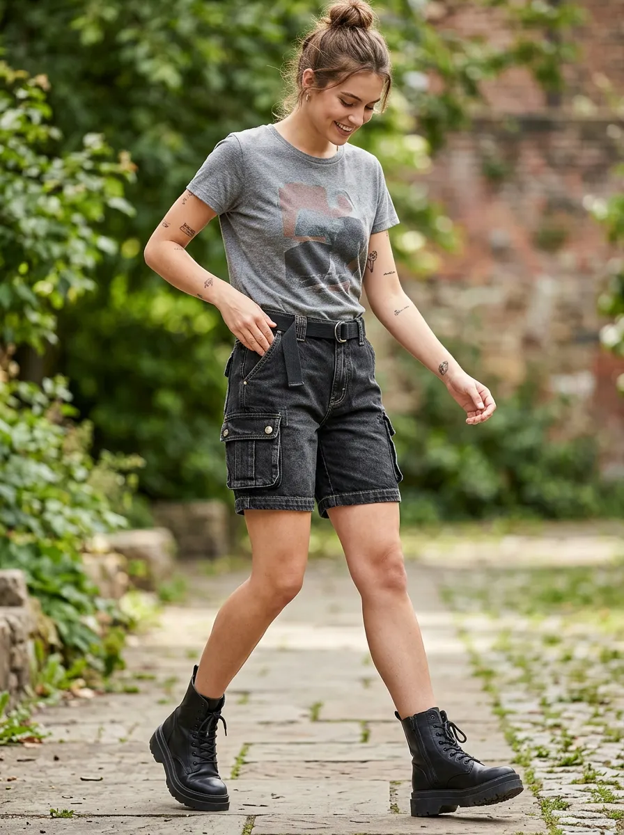 Women's Cargo Cargo Jeans with High Waisted
