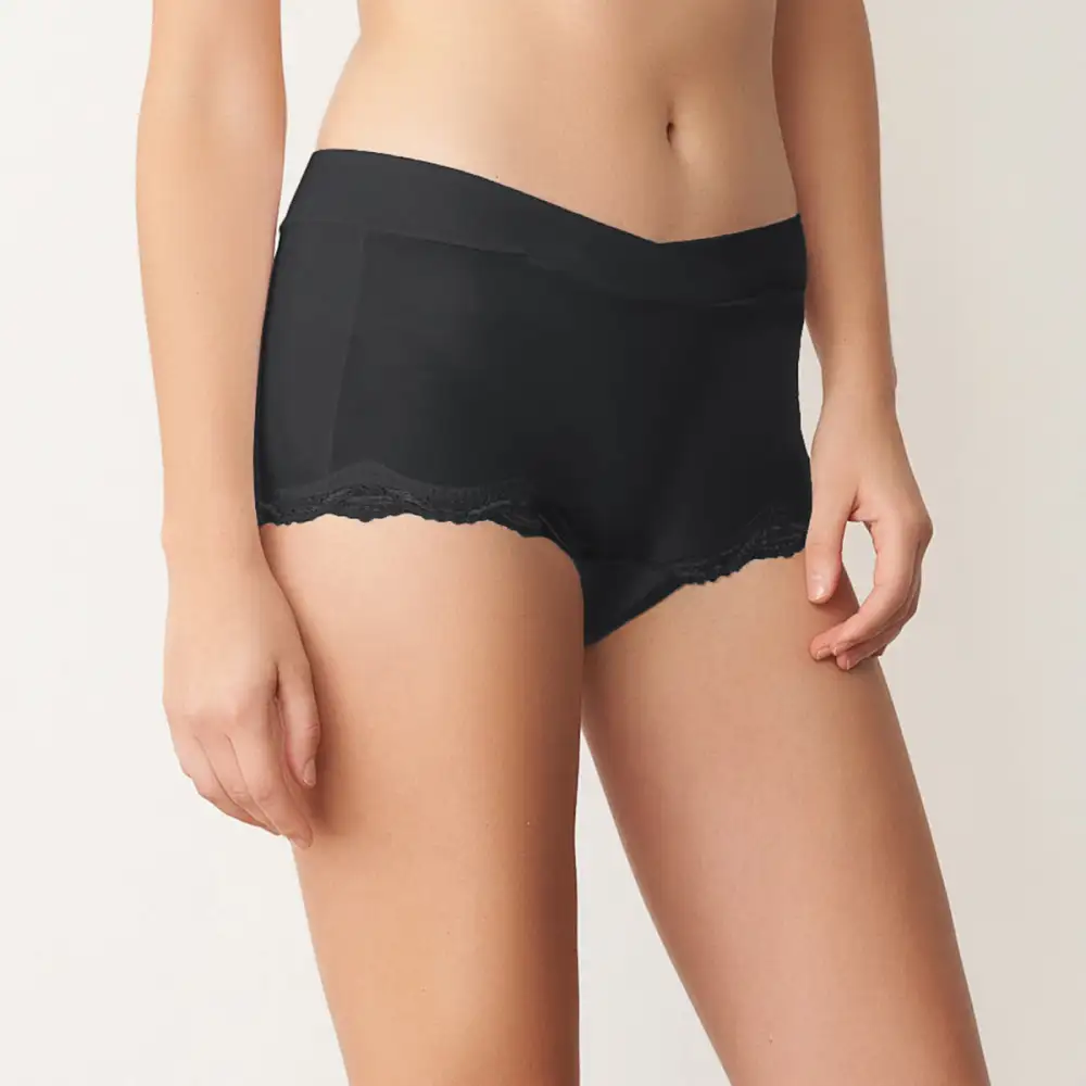 Lace Crossover-Waist Modal Boyshort