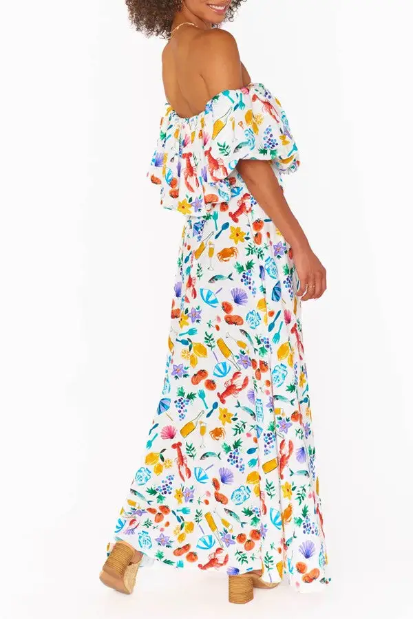 Colorful Whimsical Print Swing Skirt