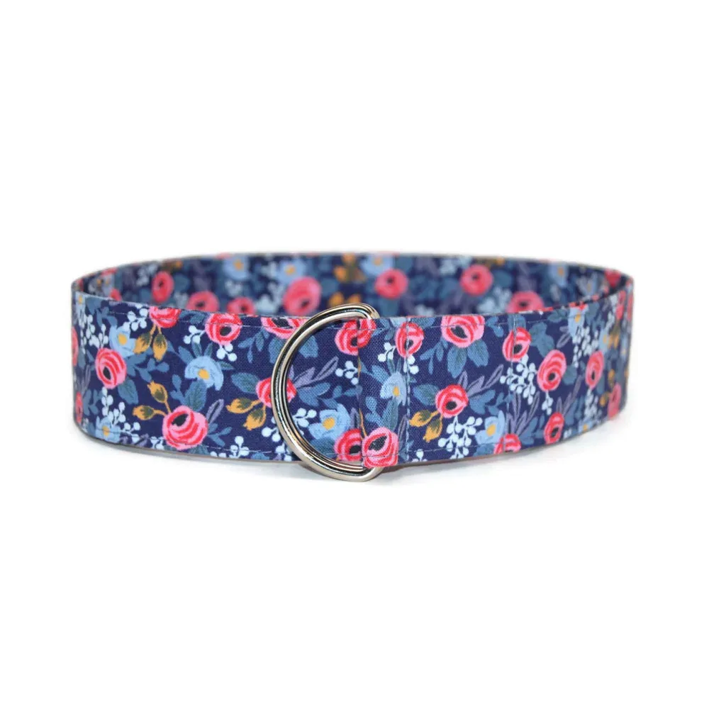 Floral Burst D-Ring Cotton Belt